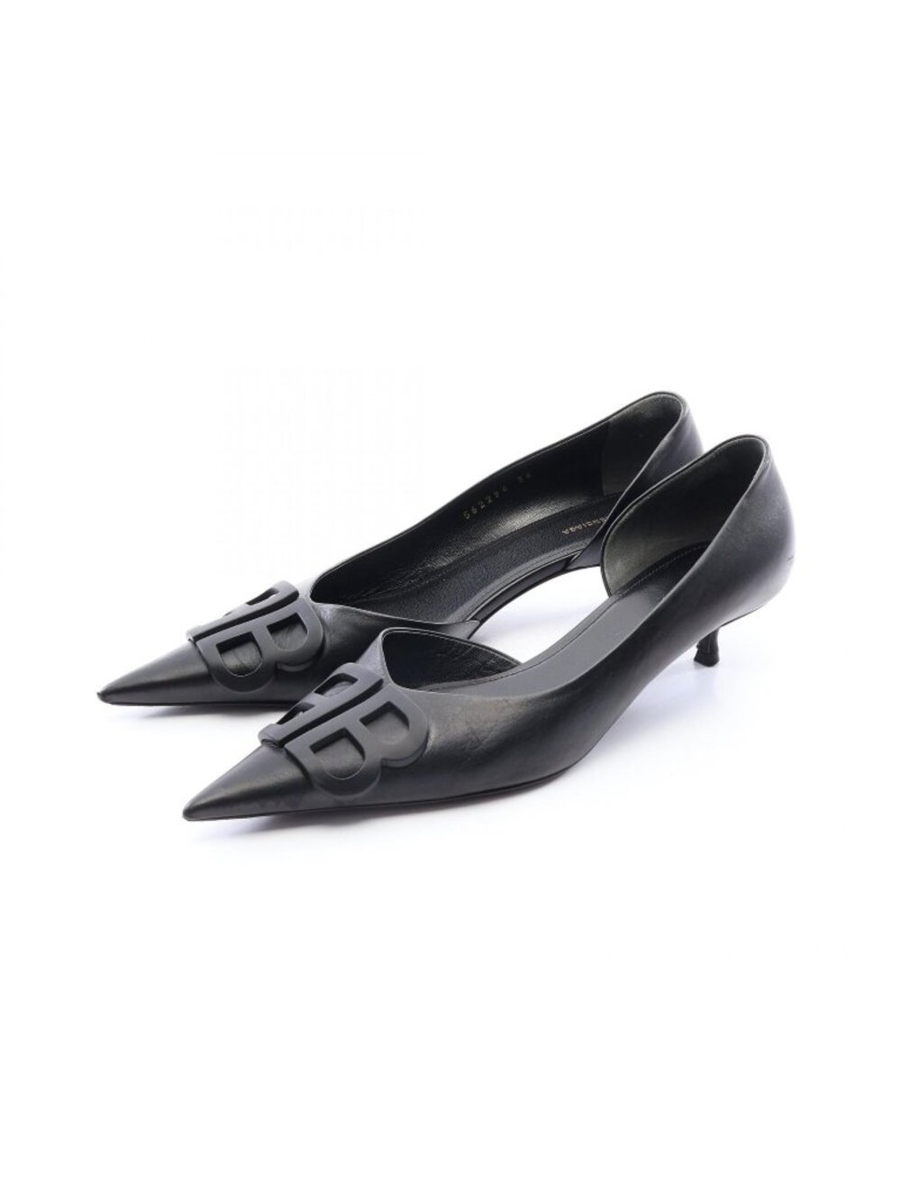 Balenciaga Pumps BB Logo Pointed Toe Leather Heels
